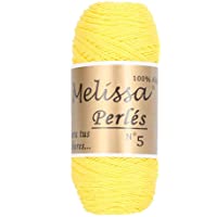 Melissa Perlés 5 - Hilo de Algodón para Ganchillo Hilado 100% Algodón para DIY y Tejer a Mano- Amarillo 19- (75 g x 1…